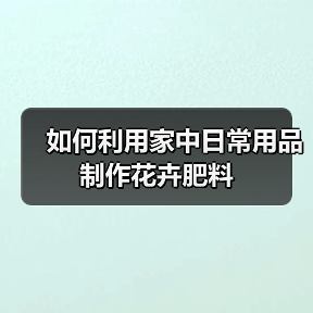 如何利用家中日常用品制作花卉肥料