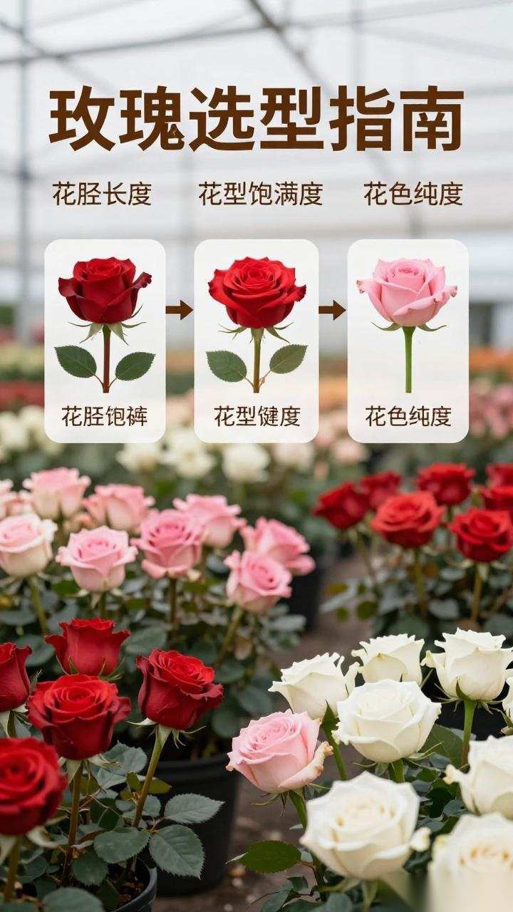 鲜切花苗圃选型指南：如何选择合适的玫瑰花品种与栽培参数｜鲜切花种植全攻略
