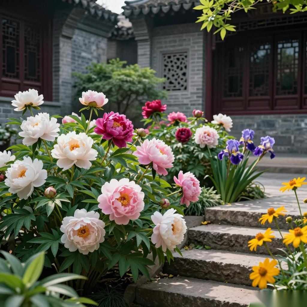庭院花卉高级感营造：芍药牡丹、鸢尾金鸡菊的四月花境美学全攻略