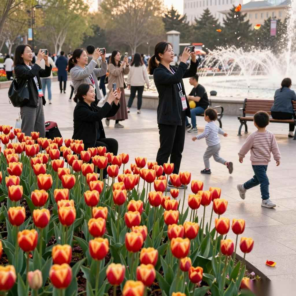银川城市花卉布置盛况：20余万盆精品花卉扮靓城市｜五一节日氛围营造(图2)