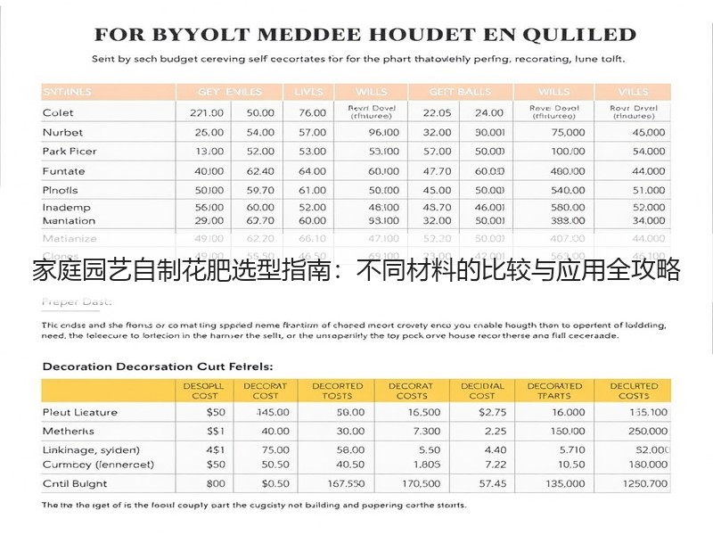 家庭园艺自制花肥选型指南：不同材料的比较与应用全攻略